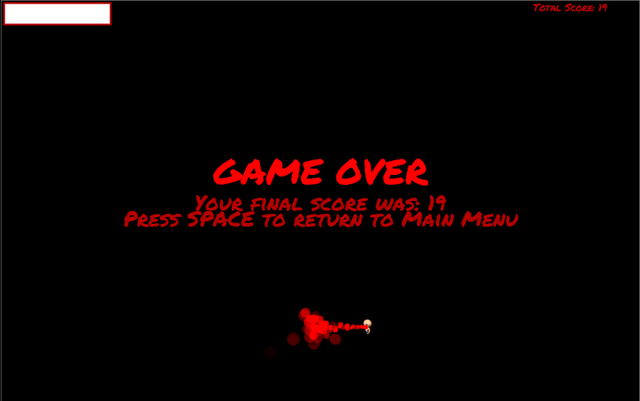 Down The rabbit Hole Game Over Screen